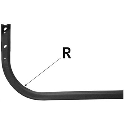 Rail horizontal, droit, 8" courbure