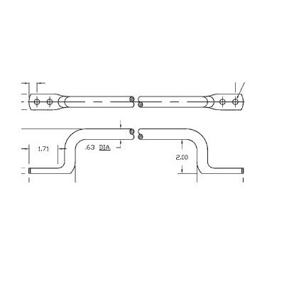 Chromed grab handle 24"